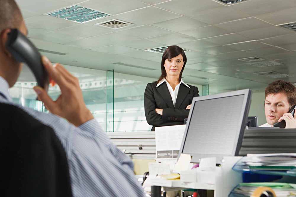 Businesswoman and office workers