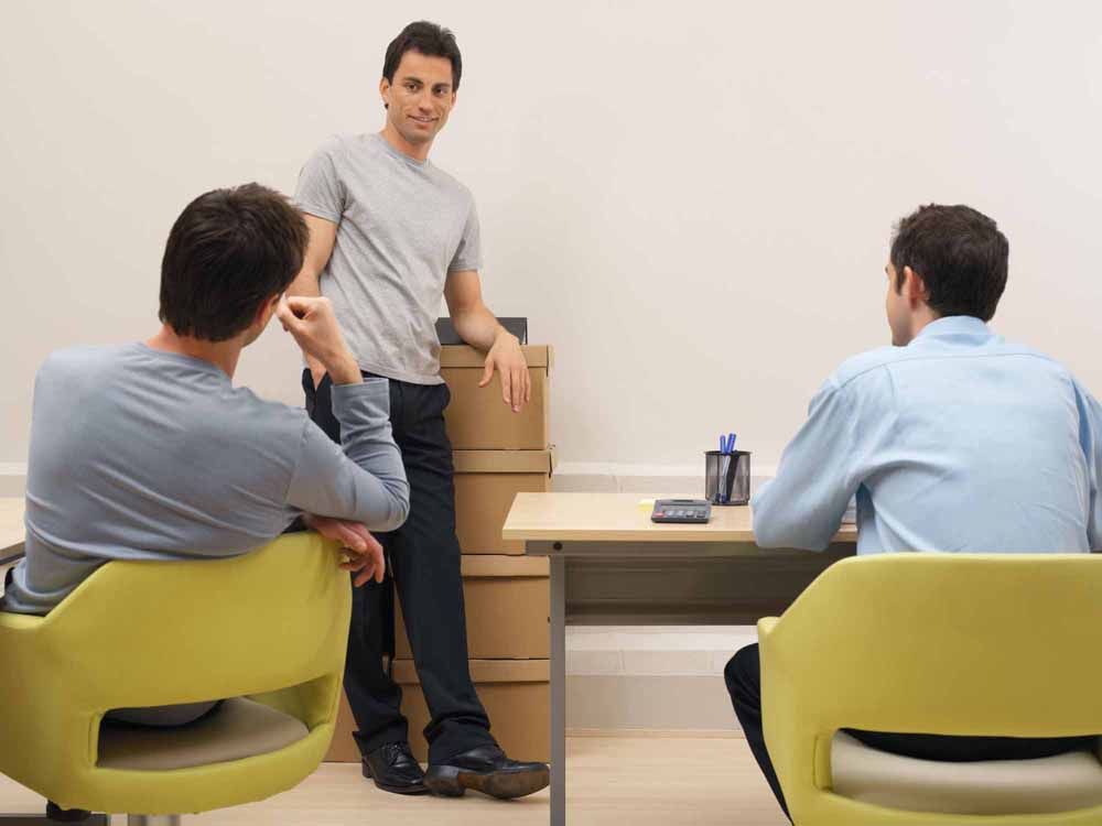 Male colleagues in a office